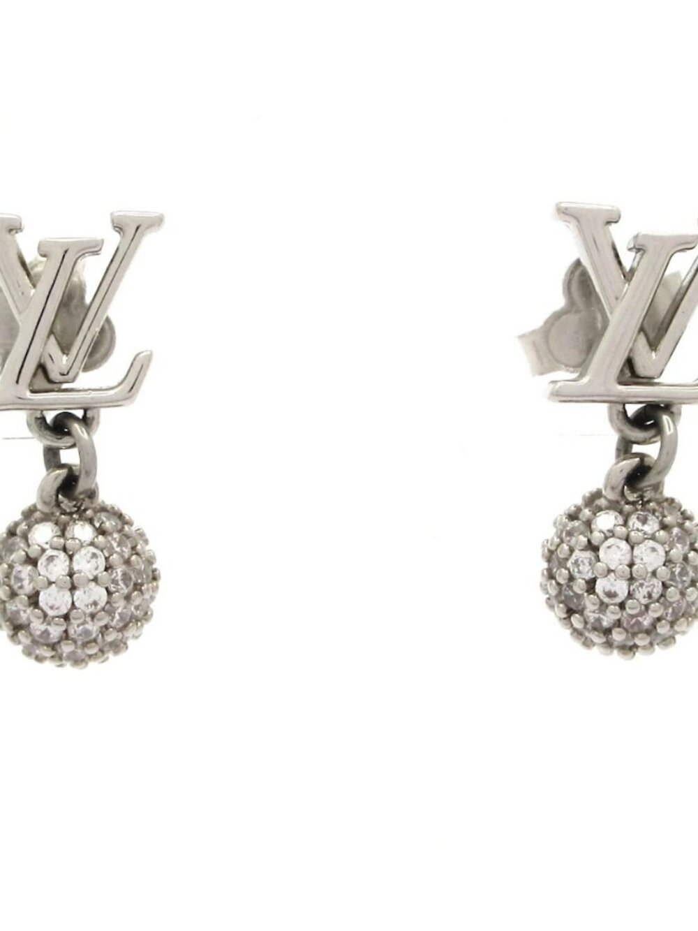 LOUIS VUITTON Earrings LV Iconic Louisa Strass M03242 Silver Clear - RM3275 - Picture 8 of 12